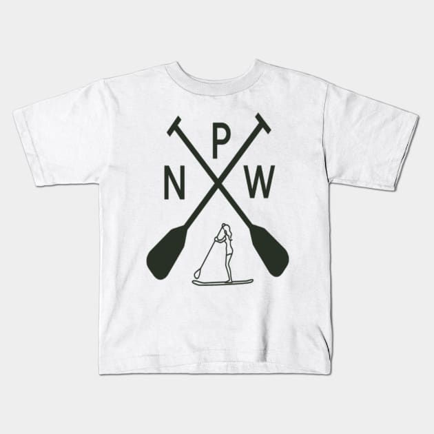 pnw paddle board Kids T-Shirt by xoxoheart